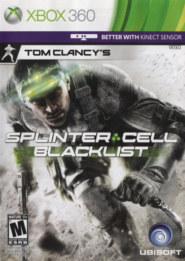 Splinter Cell Blacklist video game featuring stealth action gameplay tactical espionage missions Sam Fisher covert operations customizable loadouts single player campaign and online multiplayer modes by Ubisoft cover art