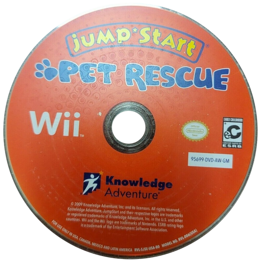 JumpStart: Pet Rescue – Nintendo Wii (Wii) educational adventure mini-game video game disc