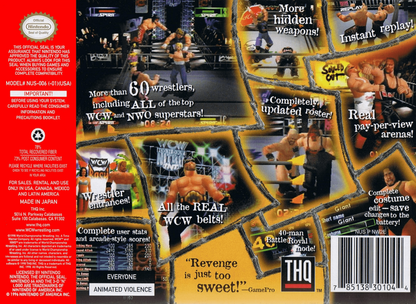 WCW vs nWo Revenge back cover art for Nintendo 64 N64 video game