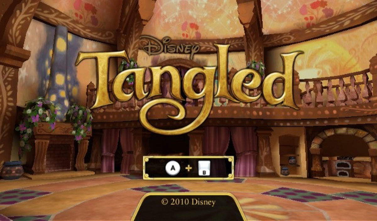 Disney's Tangled title screen art for Nintendo Wii (Wii) video game 