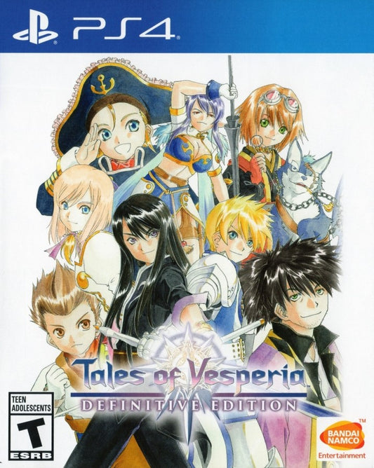 Tales of Vesperia Definitive Edition retro PlayStation 4 video game Tales of Vesperia fantasy JRPG action combat anime style adventure storytelling console title PlayStation 4 release cover art