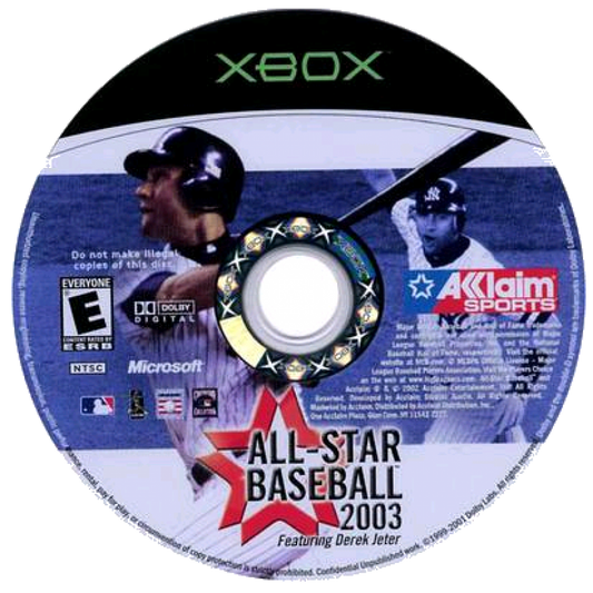 All-Star Baseball 2003 disc art for Xbox (XBOX) video game