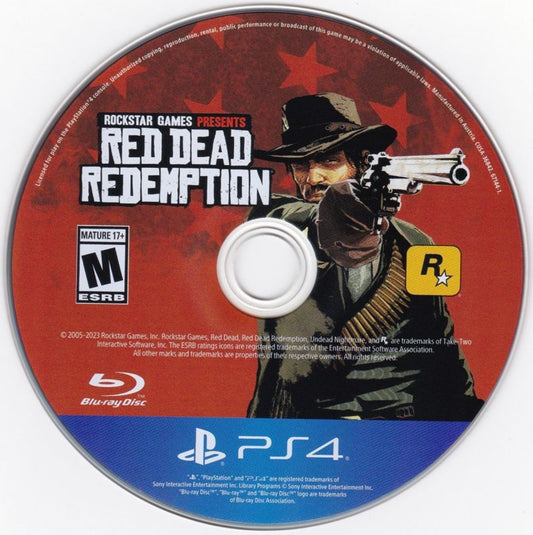Red Dead Redemption PS4 game featuring open-world western action, immersive storytelling, and iconic outlaw adventure gameplay disc