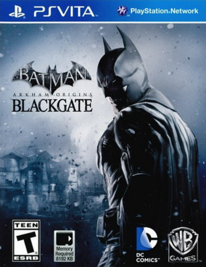 Batman Arkham Origins Blackgate retro PS Vita video game Batman action adventure stealth combat detective gameplay DC Comics side scrolling handheld console title PlayStation Vita release cover art