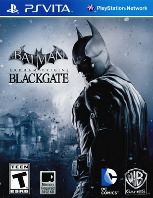 Batman Arkham Origins Blackgate retro PS Vita video game Batman action adventure stealth combat detective gameplay DC Comics side scrolling handheld console title PlayStation Vita release cover art