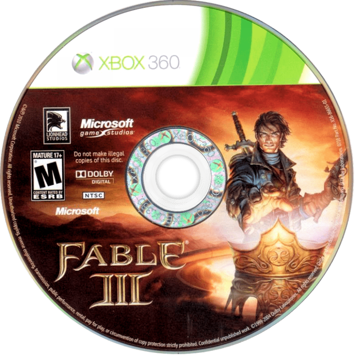 Fable III disc for Xbox 360 (X360) action role-playing video game