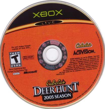 Cabela's Deer Hunt: 2005 Season disc art for Xbox (XBOX) video game