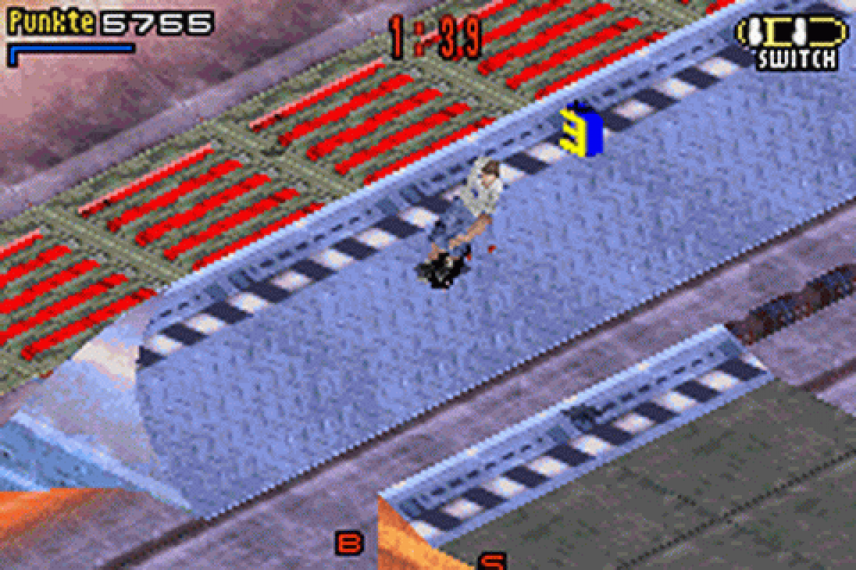 Tony Hawk's Pro Skater 3 game for the Game Boy Advance featuring skateboarding gameplay with an isometric perspective trick combos career mode objectives multiple skaters and level based challenges adapted from the console version gameplay