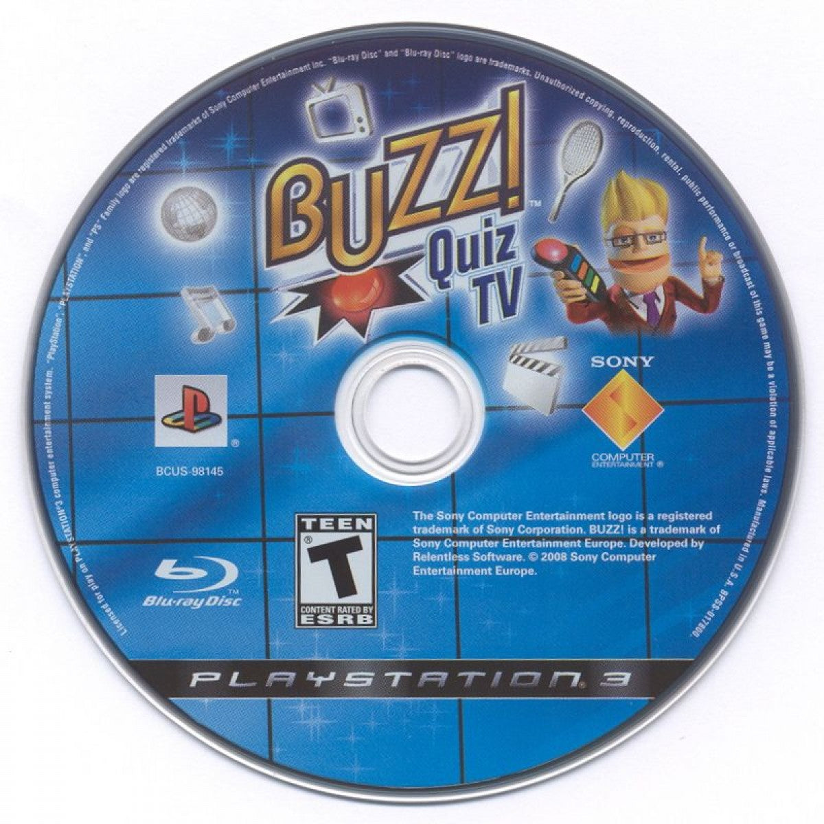 Buzz! Quiz TV disc for PlayStation 3 (PS3) video game
