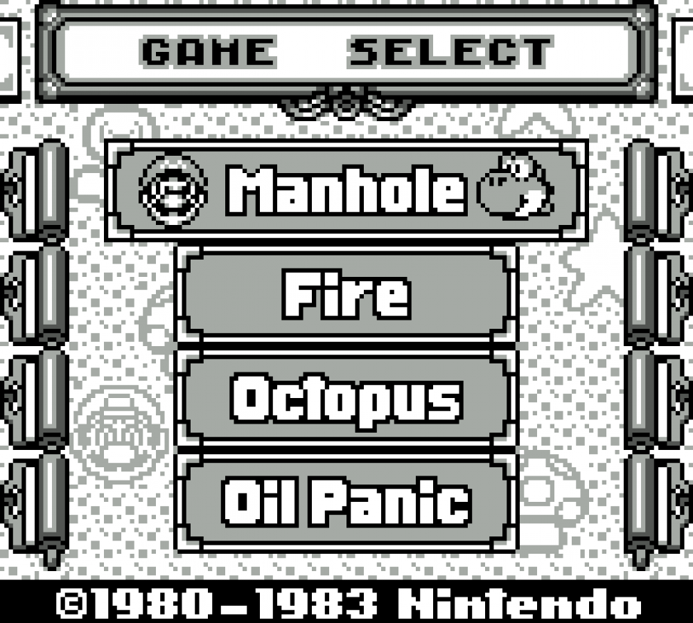 Game and Watch Gallery Game Boy handheld compilation video game featuring classic Nintendo LCD games modern and classic versions retro mini-games including Mario Bros Donkey Kong Zelda Game Boy handheld retro main menu game select