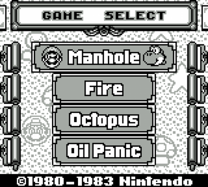 Game and Watch Gallery Game Boy handheld compilation video game featuring classic Nintendo LCD games modern and classic versions retro mini-games including Mario Bros Donkey Kong Zelda Game Boy handheld retro main menu game select