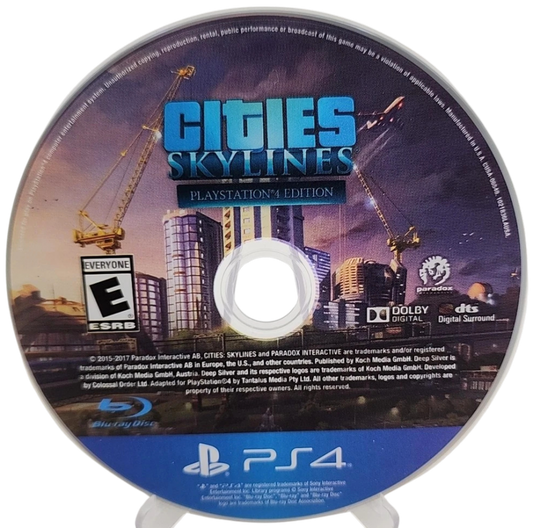Cities: Skylines – PlayStation 4 (PS4) video game disc, city-building simulation by Paradox Interactive