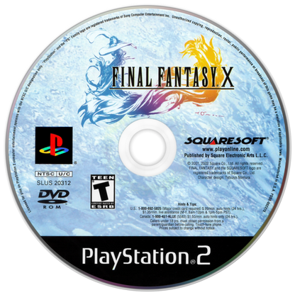 Final Fantasy X disc for PlayStation 2 (PS2) fantasy role-playing adventure video game