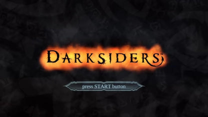Darksiders start screen for Xbox 360 (X360) action-adventure role-playing video game
