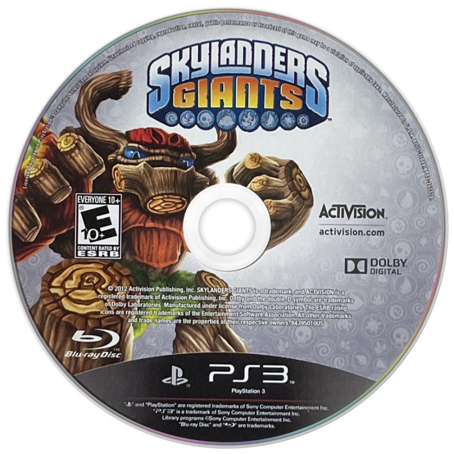 Skylanders: Giants disc art for PlayStation 3 (PS3) video game