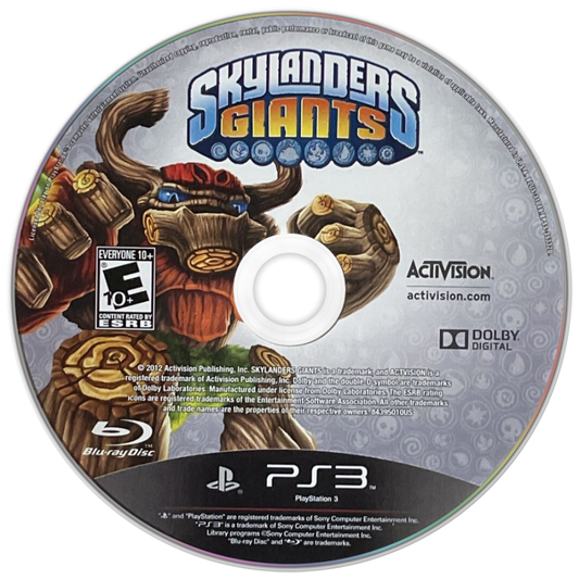 Skylanders: Giants disc art for PlayStation 3 (PS3) video game