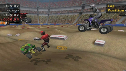  ATV Offroad Fury off road racing video game featuring high speed ATV competitions open outdoor tracks stunt based gameplay and classic PlayStation extreme sports racing experience gameplay