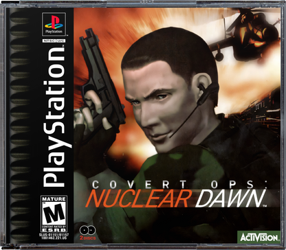 Covert Ops: Nuclear Dawn retro tactical action shooter game for PlayStation 1 (PS1) cover art