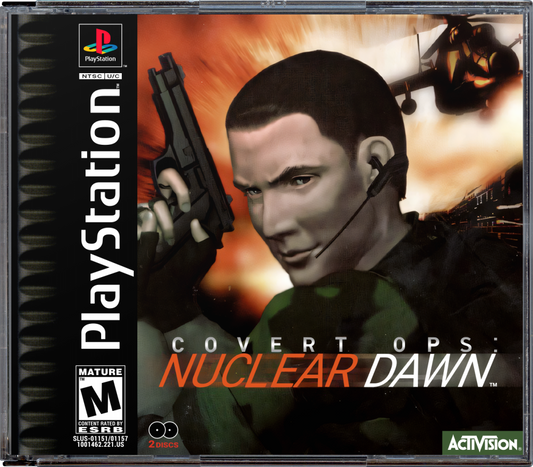 Covert Ops: Nuclear Dawn retro tactical action shooter game for PlayStation 1 (PS1) cover art