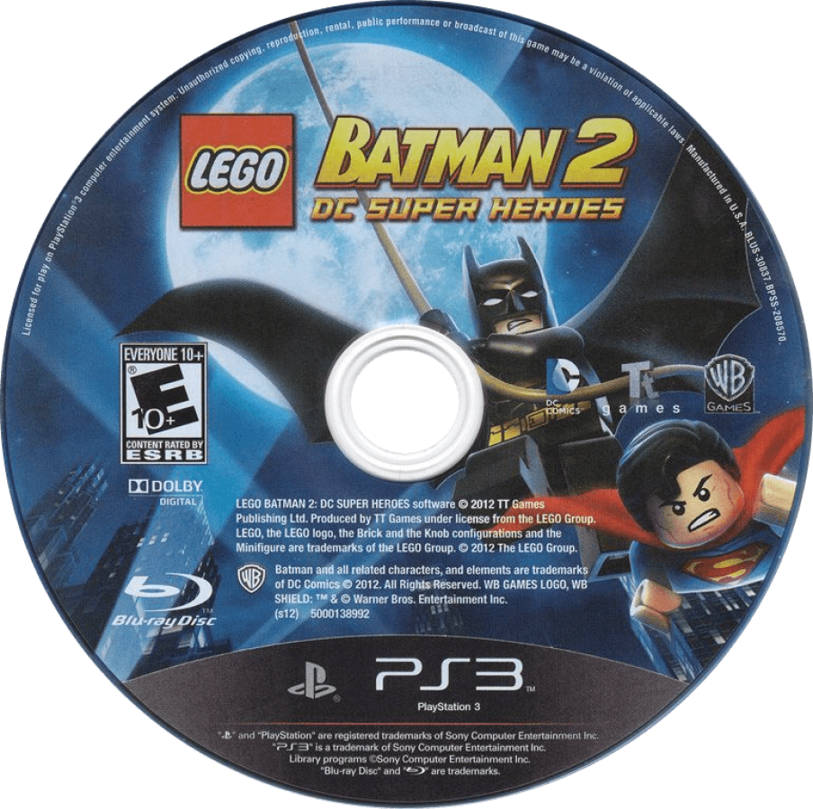 LEGO Batman 2 disc for PlayStation 3 (PS3) video game