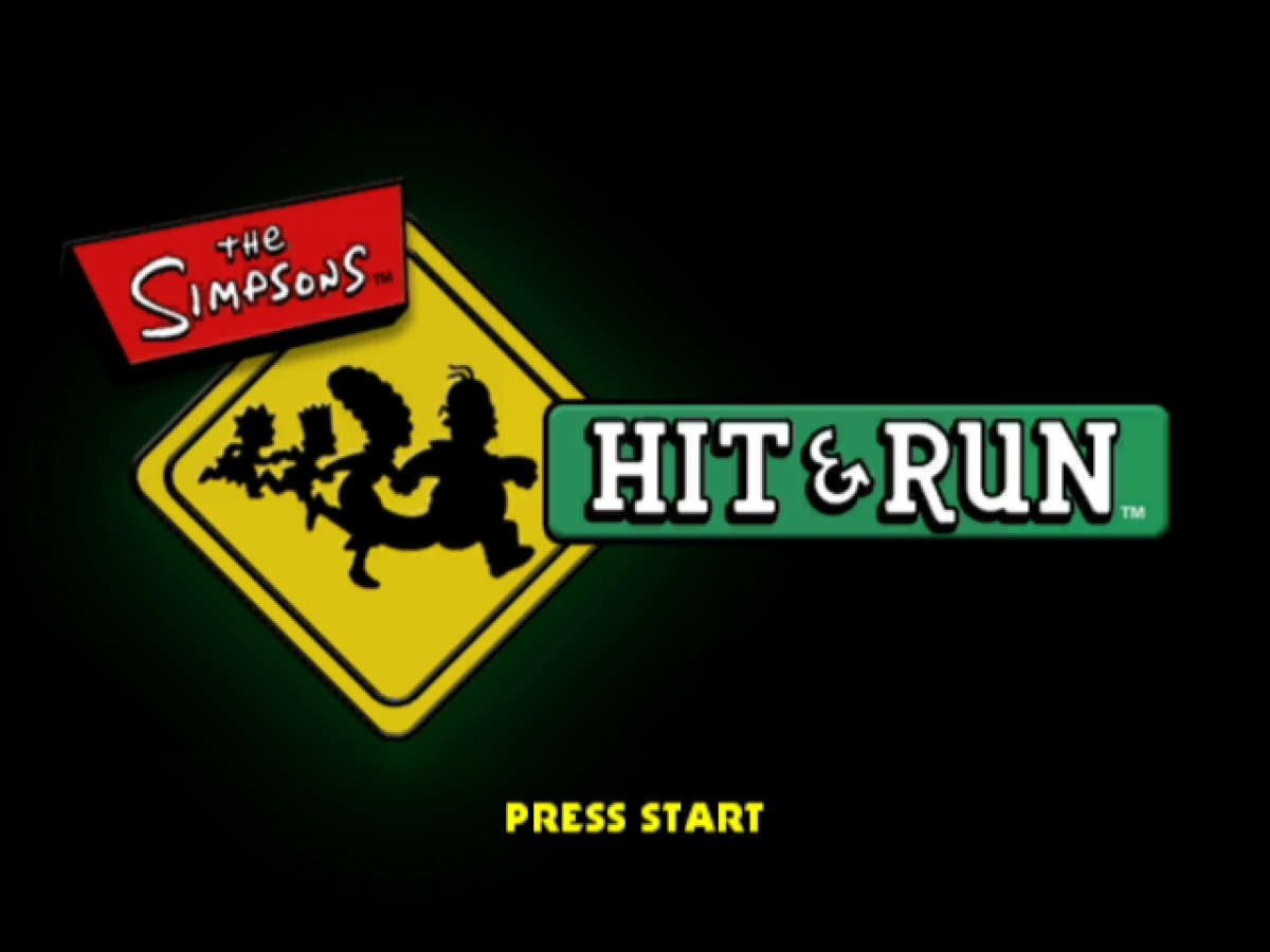 The Simpsons: Hit and Run title screen for GameCube (GC) video game 