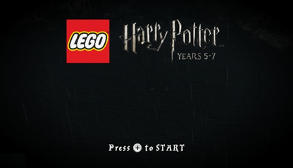 LEGO Harry Potter Years 5 to 7 Nintendo Wii game featuring action adventure gameplay based on the final Harry Potter films with spell casting puzzle solving cooperative multiplayer character unlocks and LEGO style humor across Hogwarts and beyond title screen