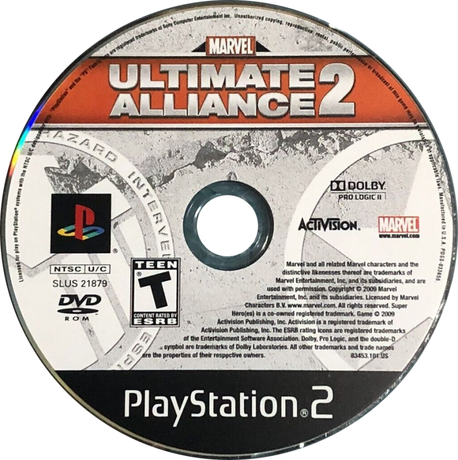 Marvel Ultimate Alliance 2 PlayStation 2 action RPG superhero team video game featuring Spider-Man Wolverine Captain America Iron Man Civil War storyline pro-registration anti-registration conflict fusion powers character customization four-player co-op beat em up gameplay comic book villain team ups Marvel universe roster alternate costumes stat upgrades disc