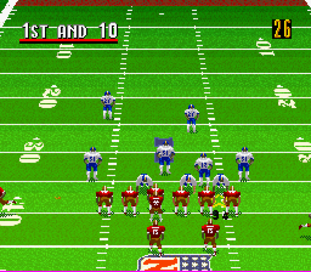 Madden NFL 96 for Super Nintendo Entertainment System with classic 16-bit football simulation theme gameplay
