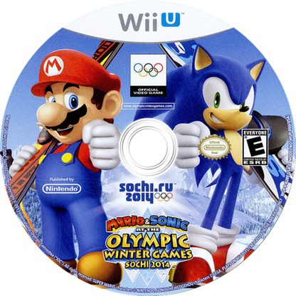 Mario & Sonic at the Sochi 2014 Olympic Games disc cover art for Nintendo Wii U (WiiU) video game