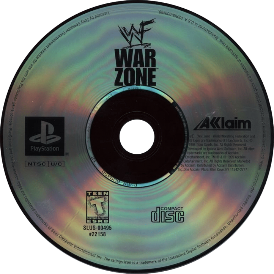 WWF War Zone Greatest Hits PlayStation PS1 for wrestling video game fans featuring classic WWF superstars fast paced wrestling matches signature finishing moves championship modes multiplayer competition authentic arena action sports entertainment collectible gaming appeal game disc