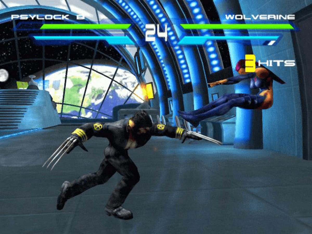X-Men Next Dimension Nintendo GameCube GC fighting video game featuring Wolverine Cyclops Storm Magneto and other X-Men characters intense 3D arena battles superpowers special attacks team-based combat multiple game modes and classic Nintendo GameCube GC gameplay collectible retro gaming appeal gameplay