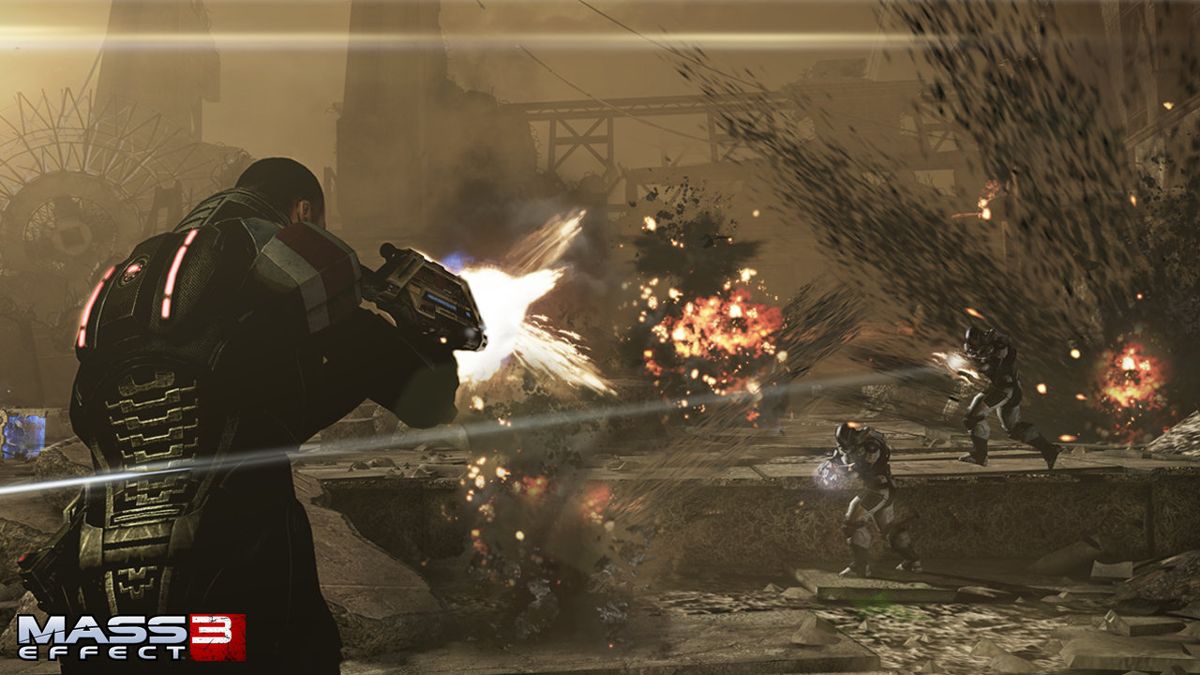 Mass Effect Trilogy retro PlayStation 3 video game Mass Effect sci fi action RPG space exploration cinematic storytelling squad combat console title PlayStation 3 release gameplay