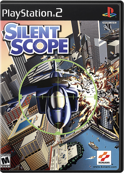 Silent Scope – PlayStation 2 (PS2) video game cover image, arcade light-gun shooter.