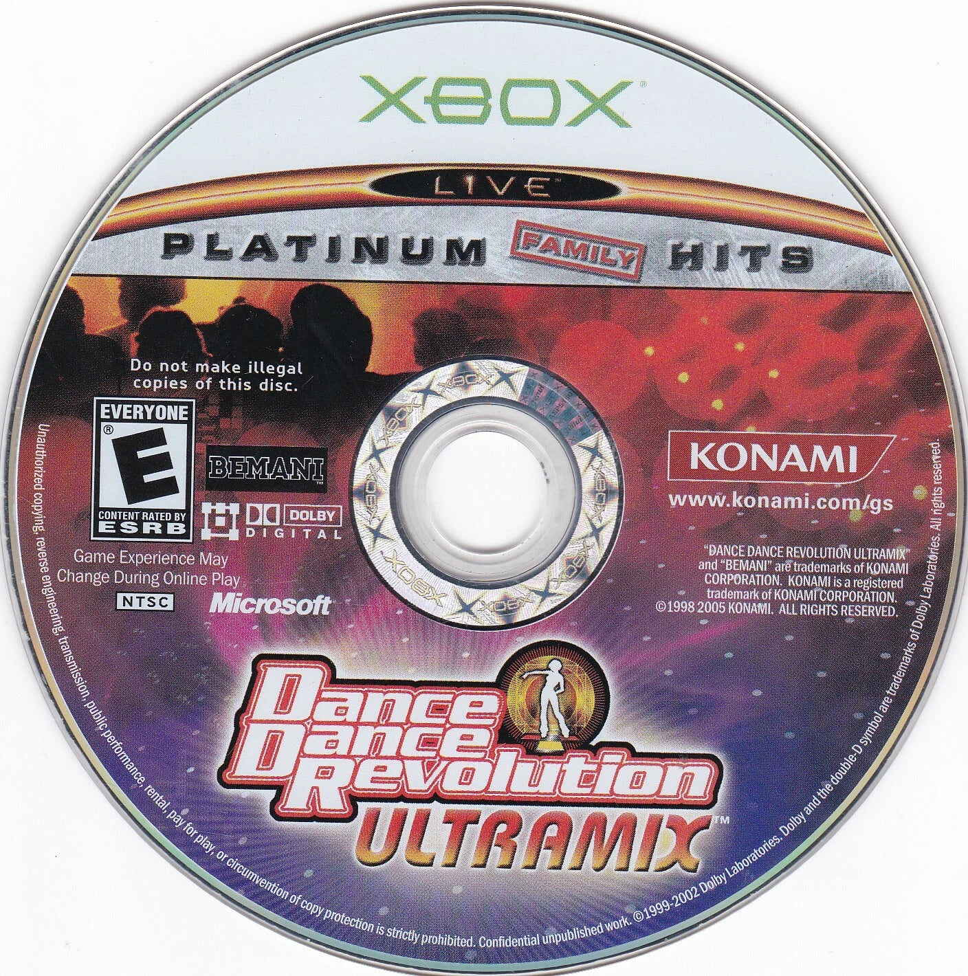 Dance Dance Revolution Ultramix [Platinum Hits] disc art for Xbox (XBOX) video game