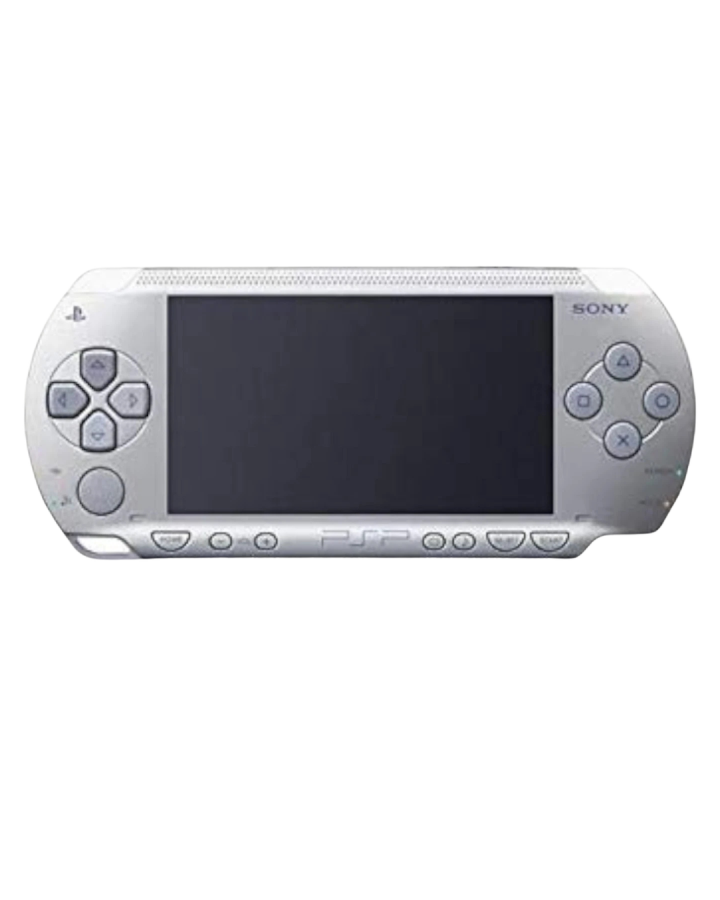 PlayStation Portable 1000 Console PSP Silver JP Import Sony handheld gaming system PSP-1000 Japanese import silver edition UMD portable gaming console retro gaming hardware multimedia device PlayStation Portable system front 