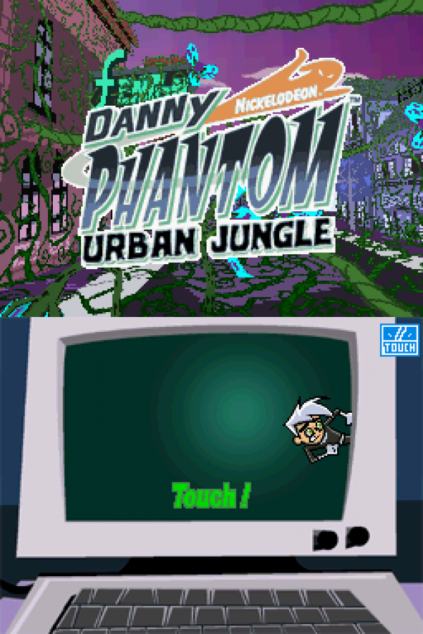 Danny Phantom: Urban Jungle start screen for Nintendo DS (DS) action adventure video game