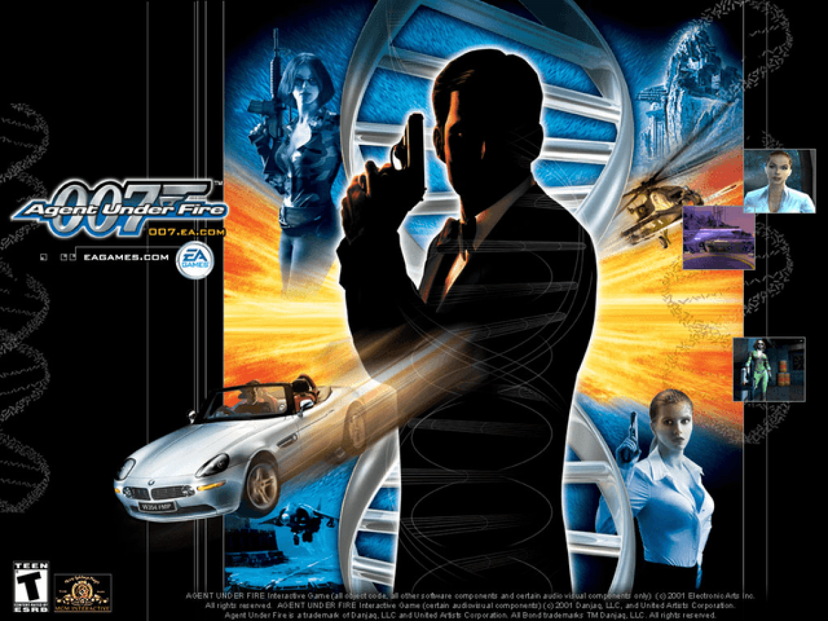 007 Agent Under Fire for Xbox (Xbox), promo action shooter video game.