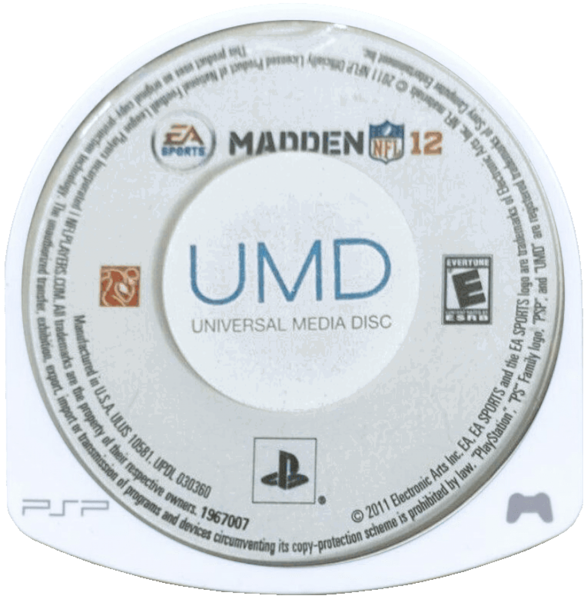 Madden NFL 12 disc for PlayStation Portable (PSP) football sports video game