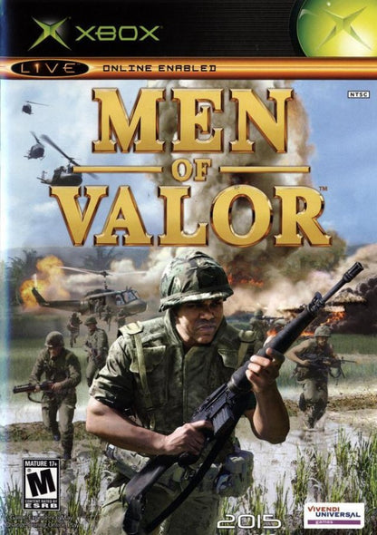 Men of Valor retro Xbox video game Men of Valor military first person shooter Vietnam War tactical combat historical warfare action campaign console title Xbox release cover art