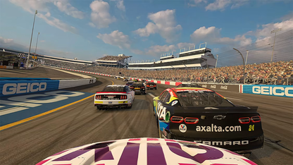 NASCAR Rivals Nintendo Switch inspired design featuring official stock car racing simulation aesthetic high speed oval track competition authentic NASCAR teams and drivers intense multiplayer action championship season gameplay realistic motorsports excitement and immersive racing presentation gameplay