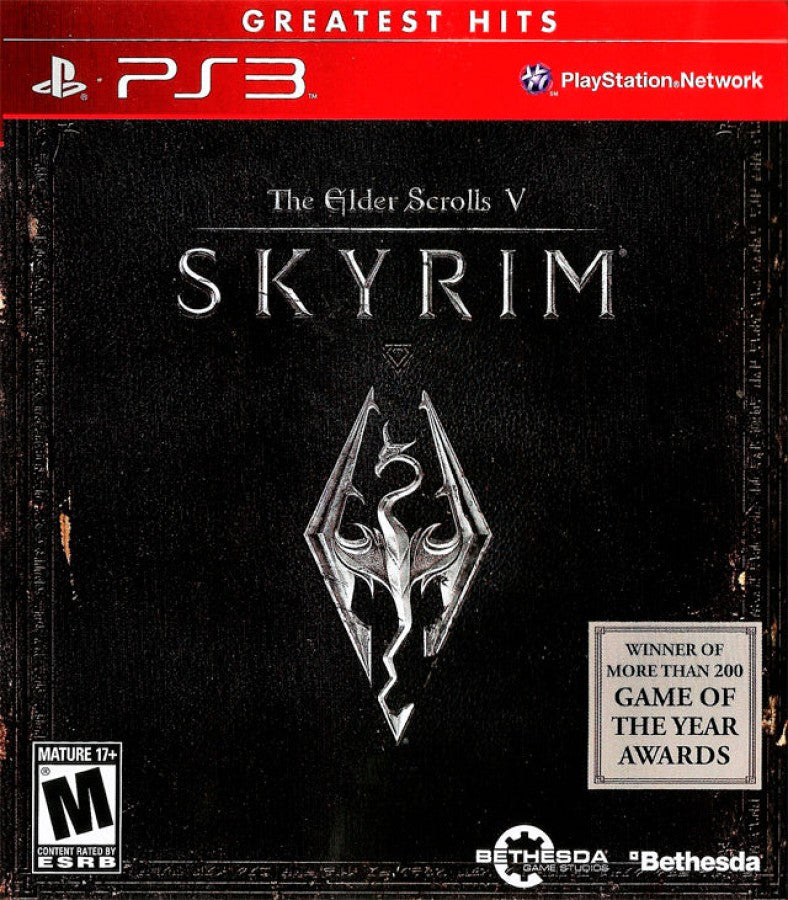 The Elder Scrolls V Skyrim Greatest Hits cover art for PlayStation 3 PS3 video game