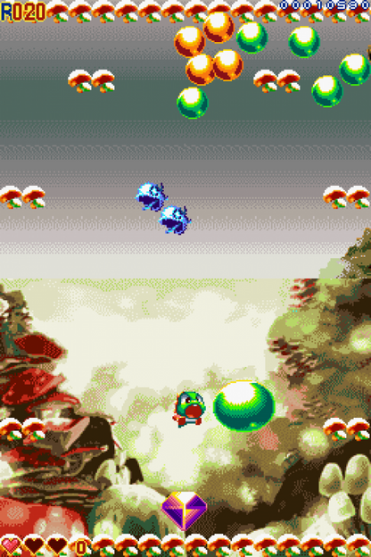 Bubble Bobble: Revolution for Nintendo DS with classic bubble-blowing platform action theme gameplay