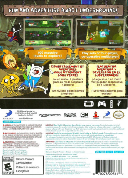 Adventure Time: Explore the Dungeon Because I Don't Know back cover art for Nintendo Wii U (WiiU) video game 