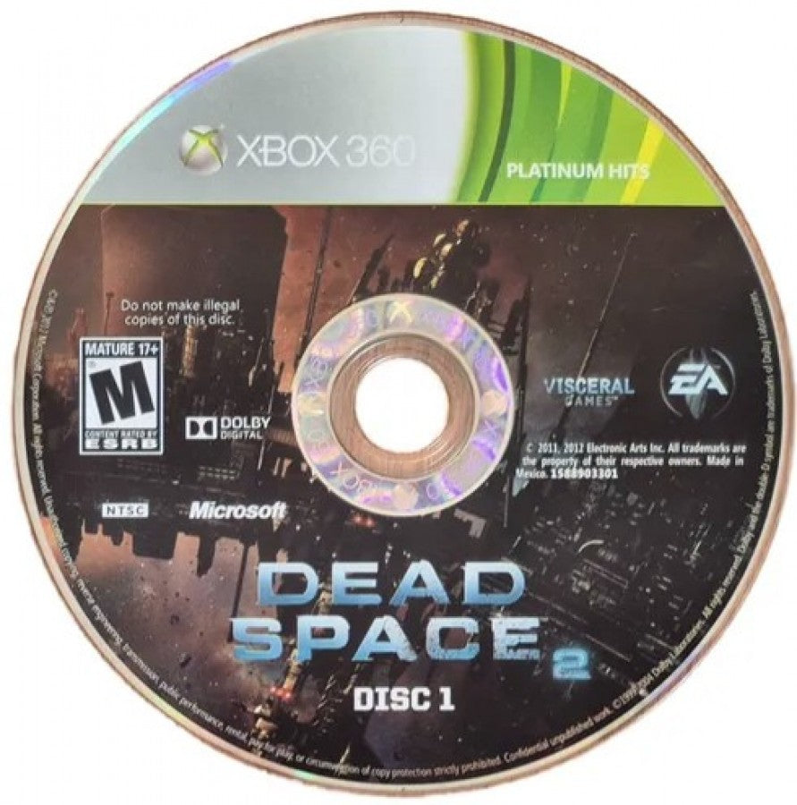 Dead Space 2 [Platinum Hits] disc 1 for Xbox 360 (X360) survival horror video game