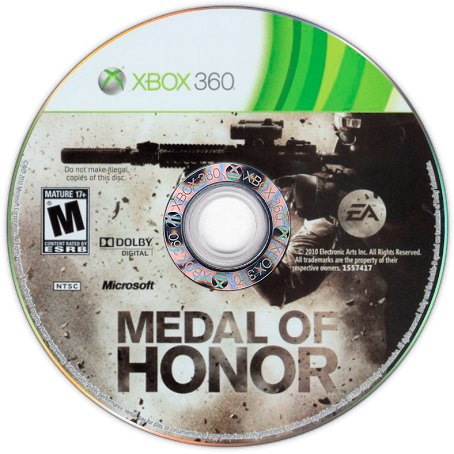 Medal of Honor disc for Xbox 360 (X360) first-person shooter video game