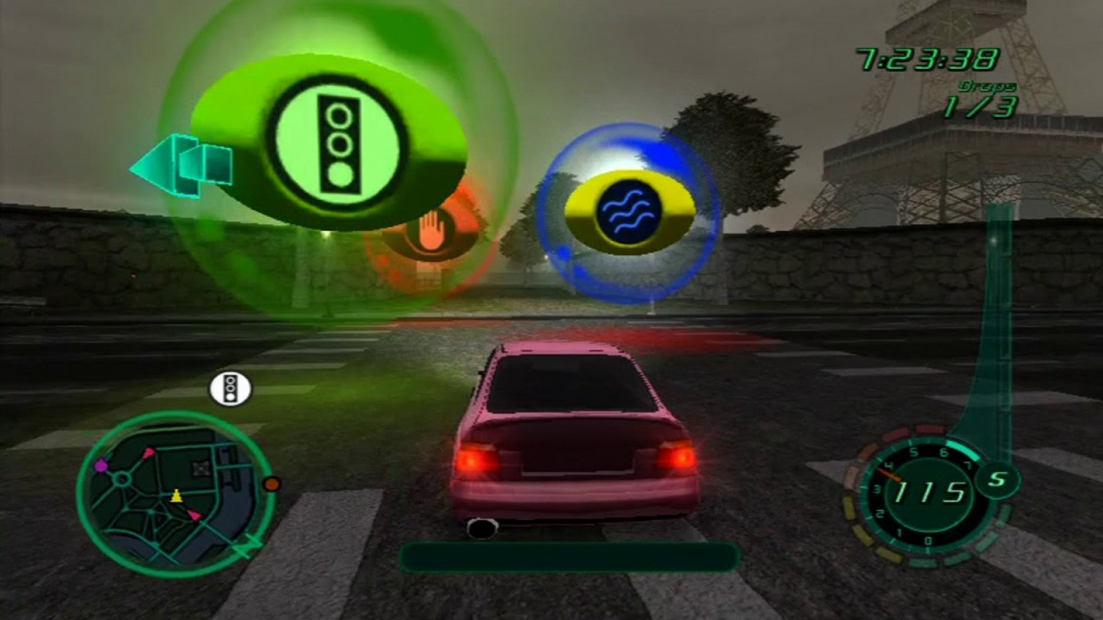 Midnight Club II Platinum Hits Xbox video game, arcade street racing, open-city environments, high-speed multiplayer action, classic console title gameplay screenshot