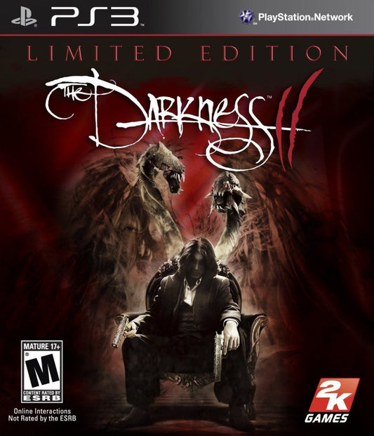 The Darkness II Limited Edition PlayStation 3 video game featuring intense first person shooter gameplay dark supernatural storyline collectible special edition content and classic PS3 action title cover