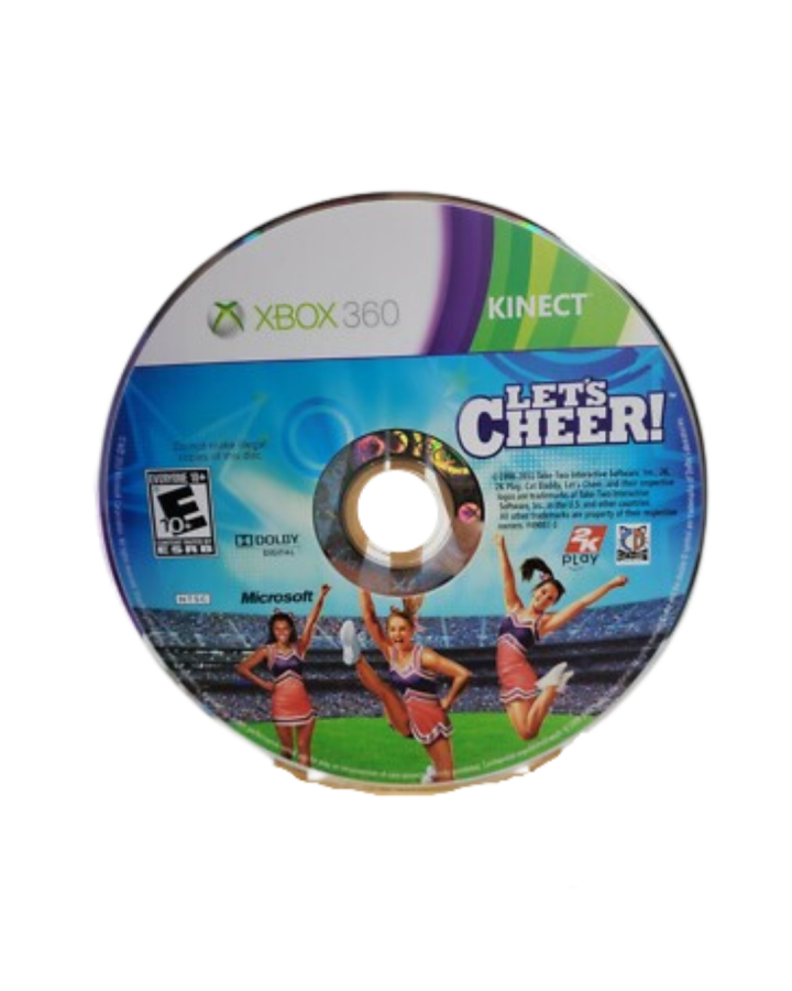 Let's Cheer Xbox 360 Kinect disc art dance and cheerleading video game.