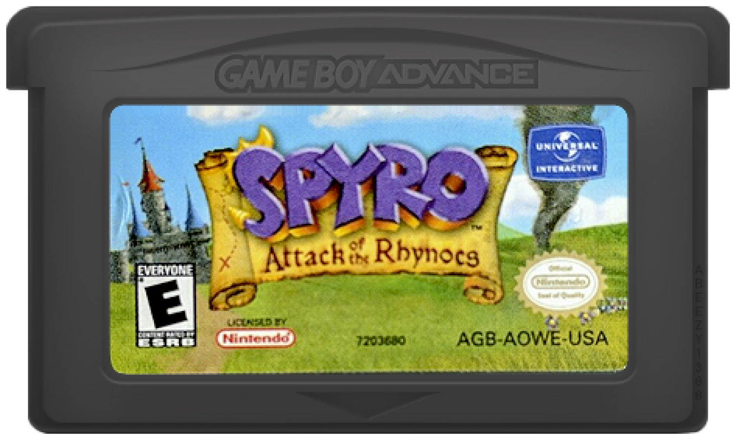 Spyro Attack of the Rhynocs Game Boy Advance GBA for retro video game enthusiasts featuring action adventure platforming gameplay colorful fantasy worlds dragon abilities exploration puzzle solving memorable characters and collectible gaming appeal cartridge 