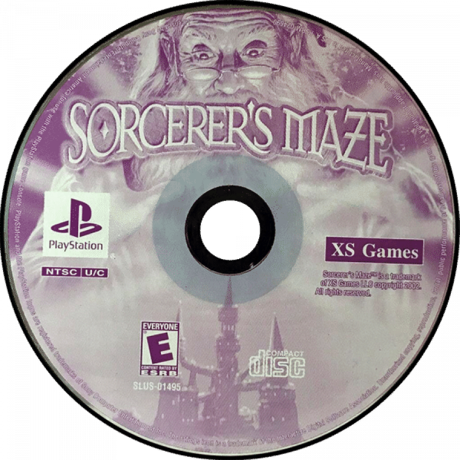Sorcerer's Maze disc for PlayStation 1 (PS1) puzzle video game